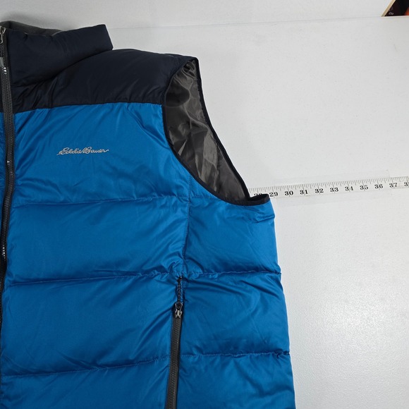 Eddie Bauer EB650 Mens Puffer Vest Blue Black Full Zip  Insulated Size XXL - Picture 4 of 8
